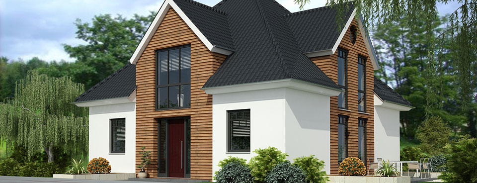 Holzfenster bei einem Haus