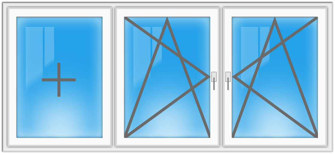 Dreiflügelige Fenster Dreiflügelige Fenster